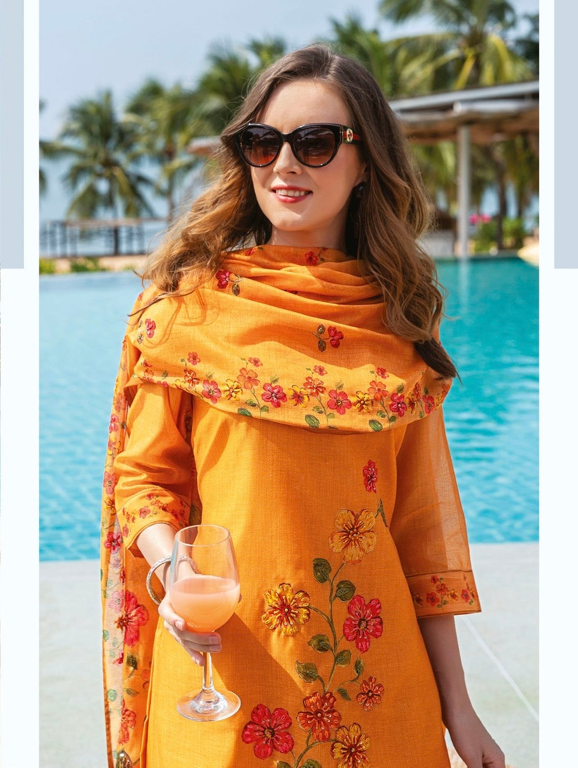 Modal Silk Kurti Pant Dupatta Set with Katha Embroidery and Jaam Silk Bottoms for Women – Plus Sizes