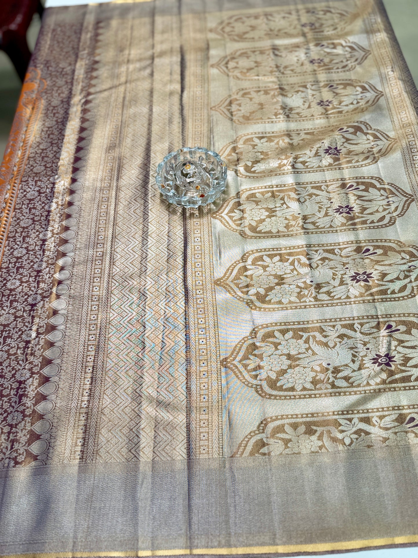 Semi Pattu Silk Saree with Zari Border and Contrast Pallu for Women