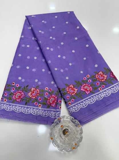 Banarasi Semi-Organza Saree with Embroidery and Fancy Border – Lightweight Festive Saree for Women