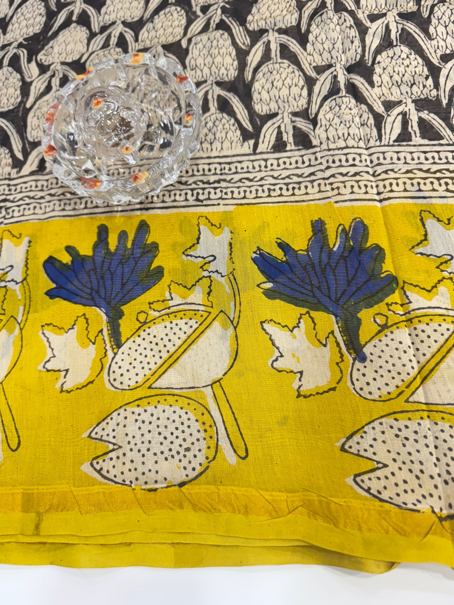 Pure Chanderi Silk Saree with Intricate Handblock Print and Blouse Piece – Traditional Wear for Women