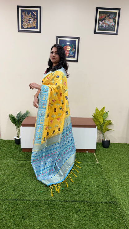 Banarasi Cotton Silk Saree with Traditional Motifs and Contrast Pallu – Festive Wear for Women