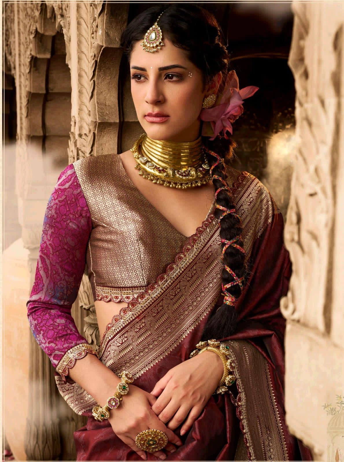 Banarasi tissue silk saree with lace border and heavy pallu – soft designer ethnic wear for women