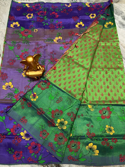 Mangalagiri Pattu Cotton Saree for Women with Plain Weave and Blouse Piece – Soft Lightweight Drape