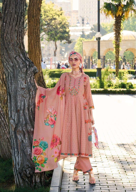 Pure Cotton Anarkali Kurti Pant Set with Digital Print Dupatta – Pakistani Style Women’s Ethnic Wear