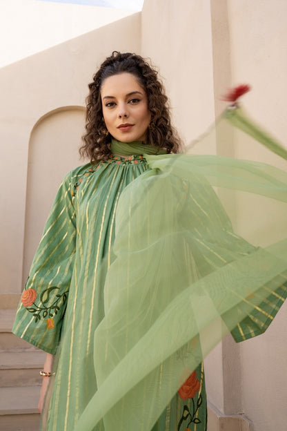 Pure Cotton Embroidered Kurta Pant Dupatta Set for Women