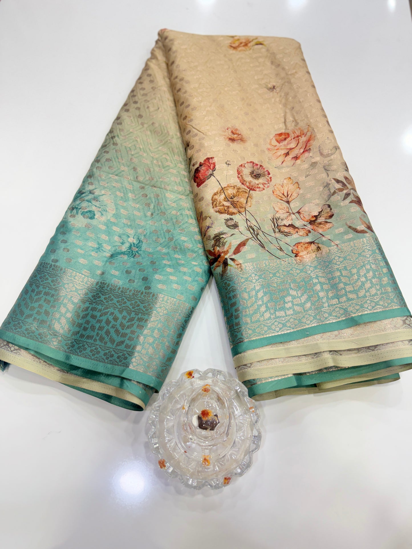 Georgette Silk Butti Saree with Rich Printed Pallu