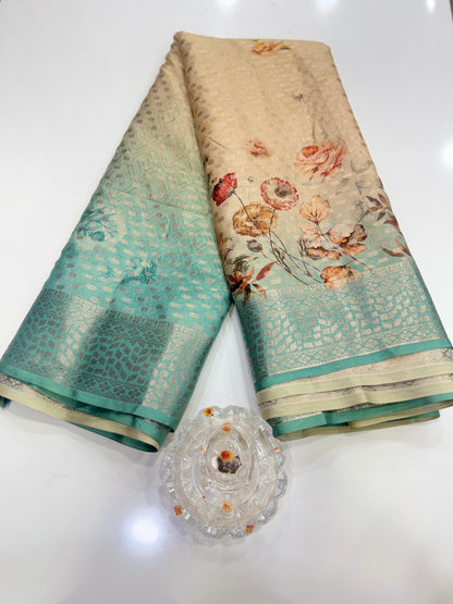 Georgette Silk Butti Saree with Rich Printed Pallu