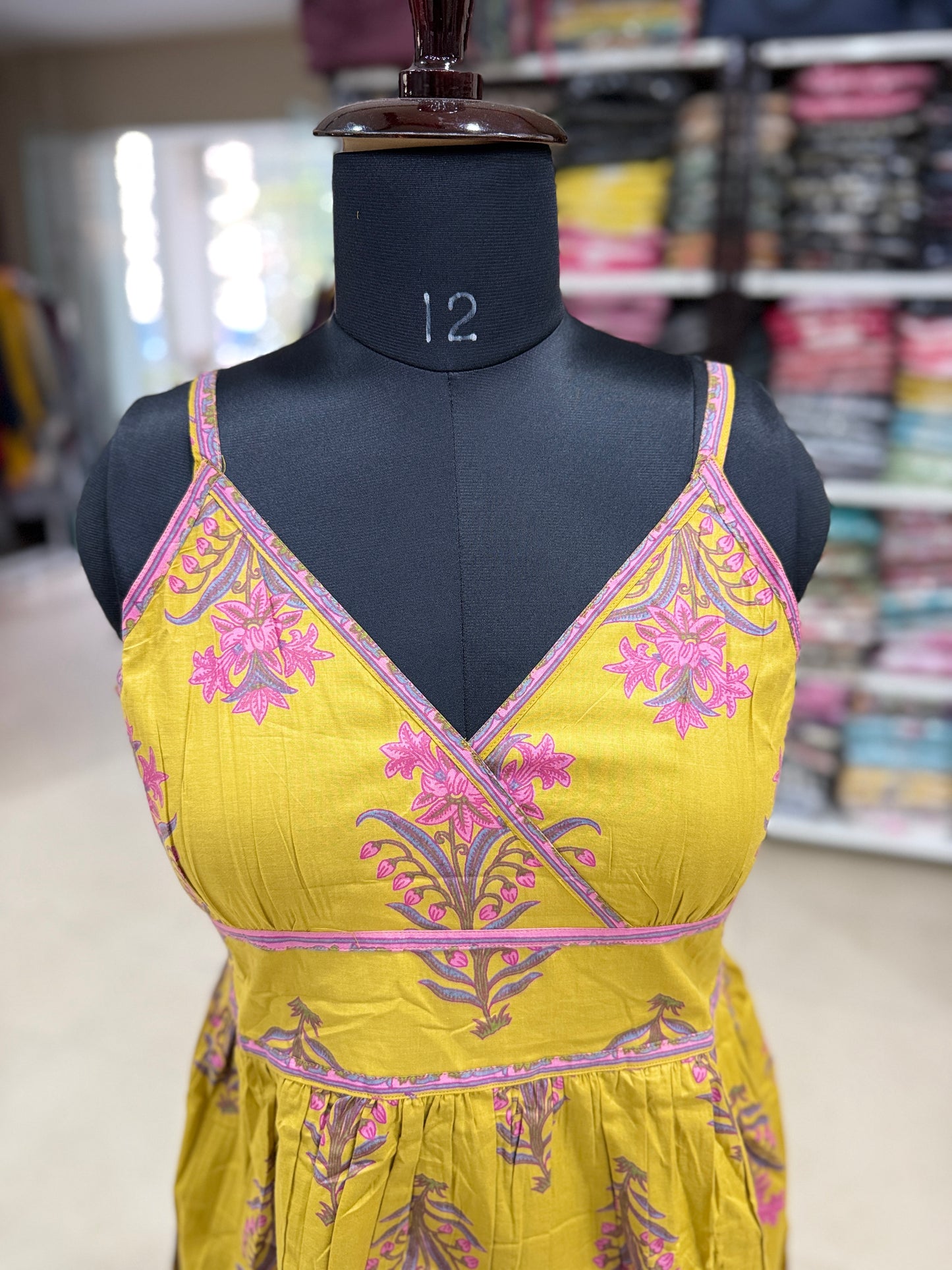 Women’s cotton 60x60 printed strappy mini dress / short tunic, M–3XL