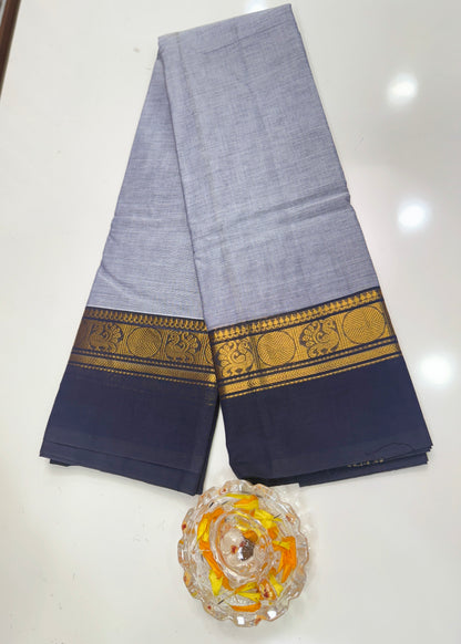 Chettinad Pure Cotton Saree with Zari Border – 80 Count, 20 Colours, 5.5m Length