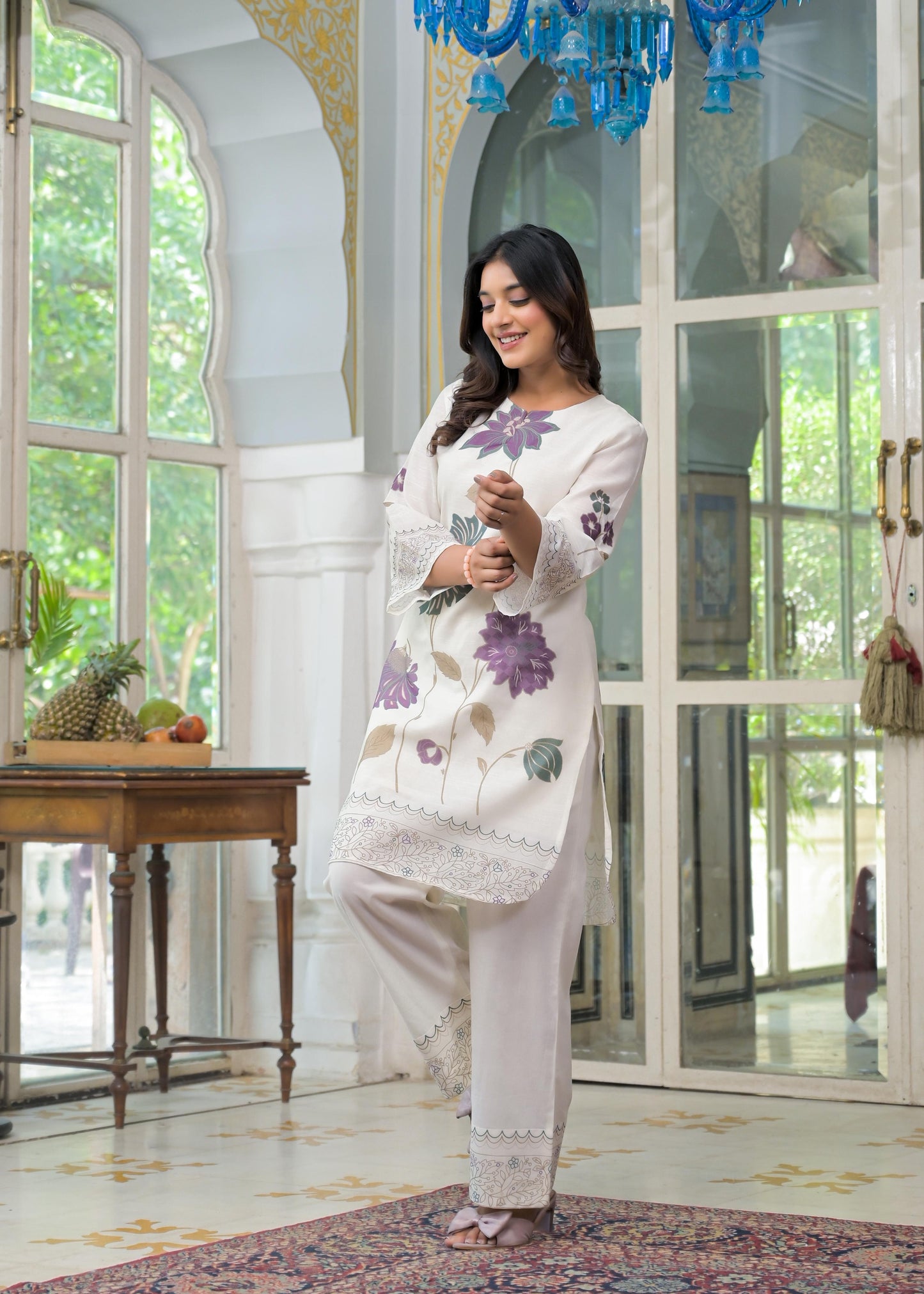 Linen-Cotton Co-Ord Set with Tailored Top and Bottom – Casual and Workwear Ethnic Set for Women (M to 3XL)