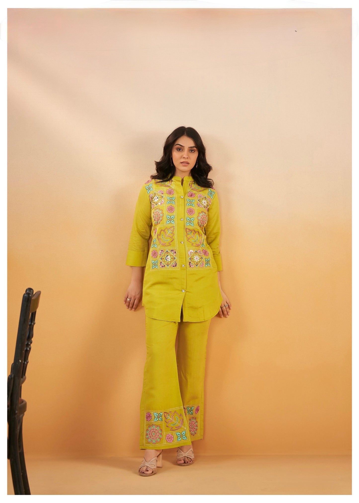 Women's Viscose Silk Co-ord Set with Elegant Work