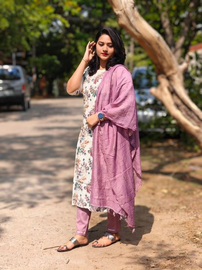 Handcrafted Modal Silk Kurti with Pant & Heavy Work Dupatta – Sizes M to 3XL