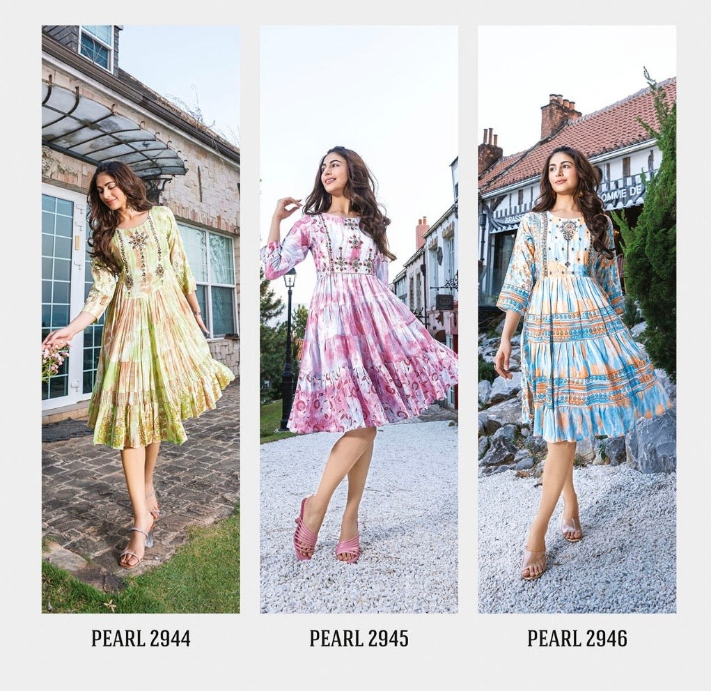 Pure Muslin Tie-Dye Handwork Frock Dress – Women’s Designer Summer Wear (XL, XXL)