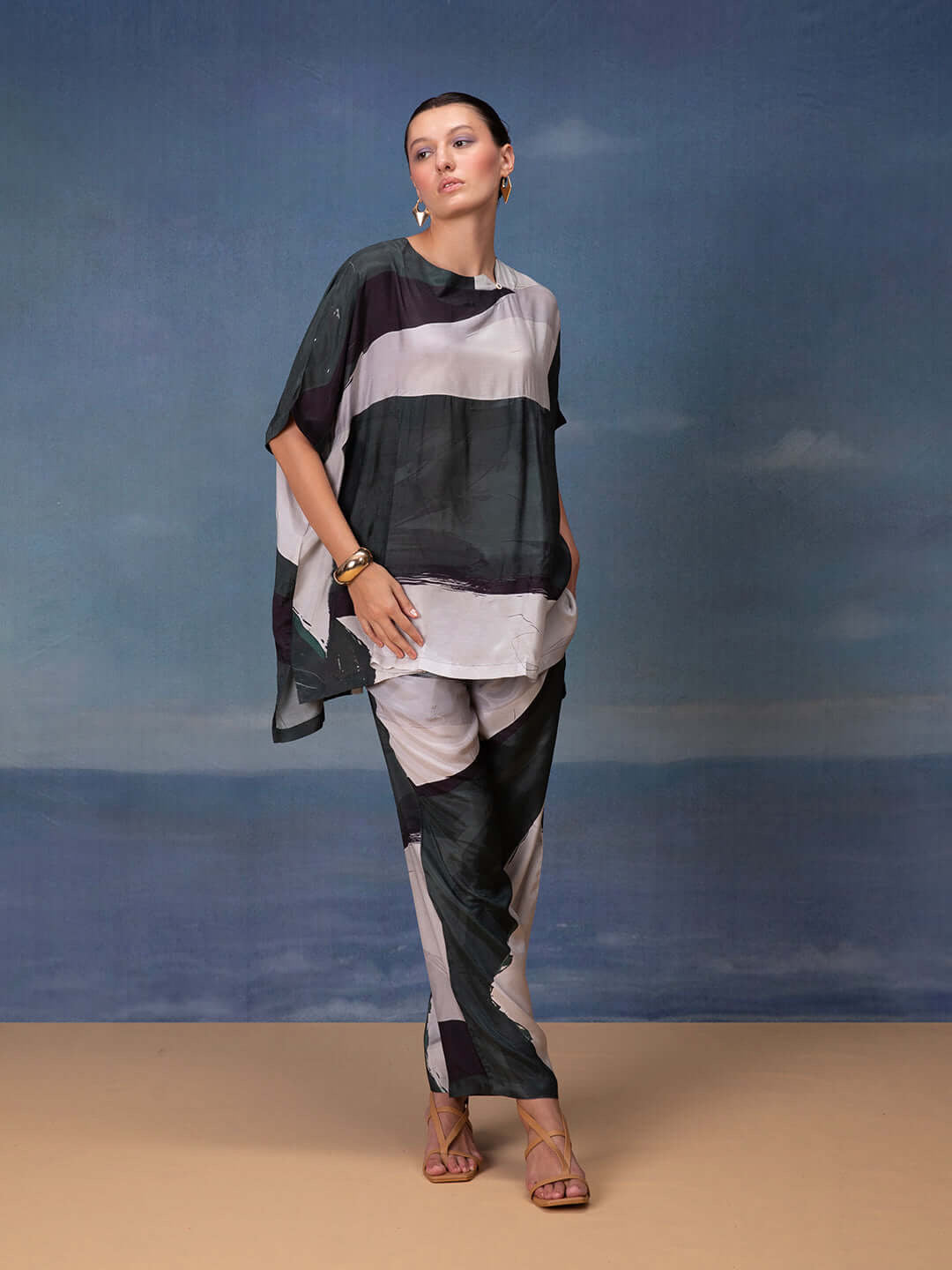 Bamboo Muslin Co-Ord Set with Elegant Print – Sustainable Ethnic Daywear for Women (L to XXL)