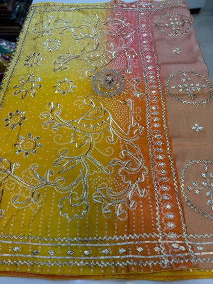 Pure Modal Silk Saree with Embroidered Border and Matching Blouse