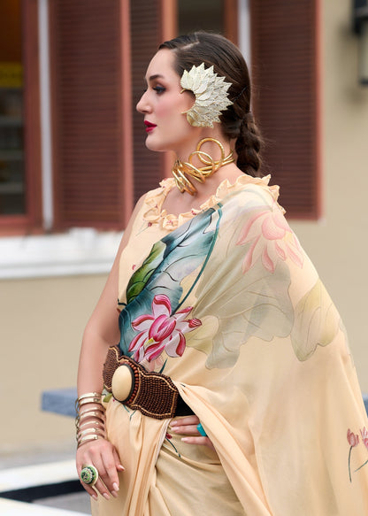 Pure Georgette Saree with Exclusive Digital Prints – Women’s Festive and Party Wear