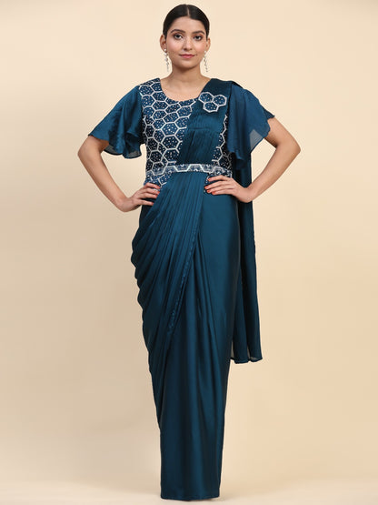 Ready-to-Wear Satin Saree Embroidery work Blouse size 36