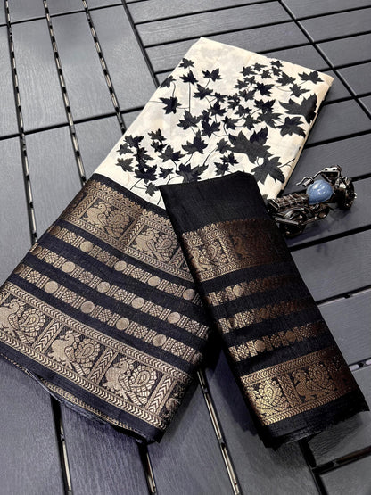 Dola Silk Saree with All-Over Jari Work and Jacquard Border for Women