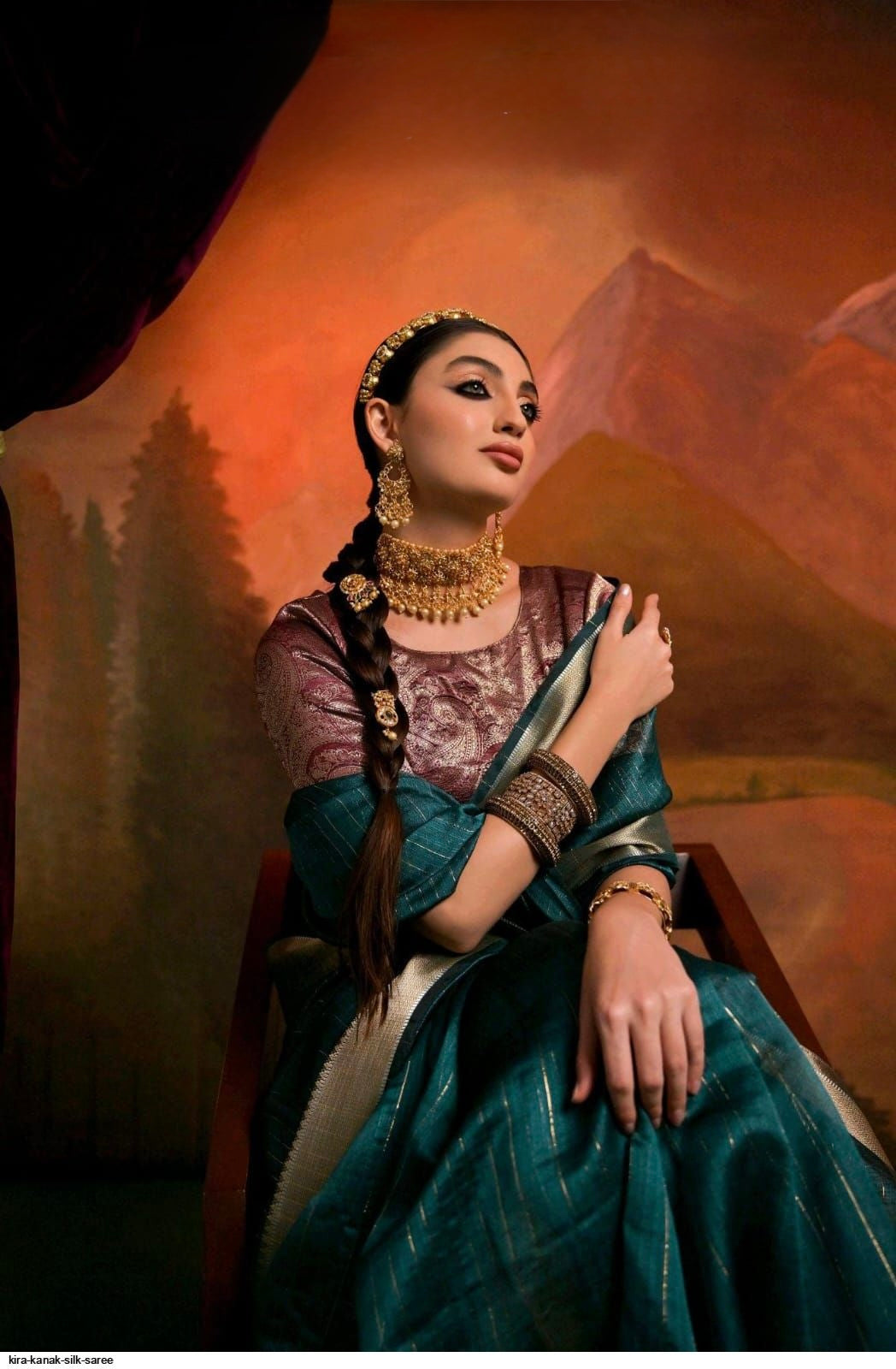 Premium moss sico silk with zari border – ethnic festive wear for women