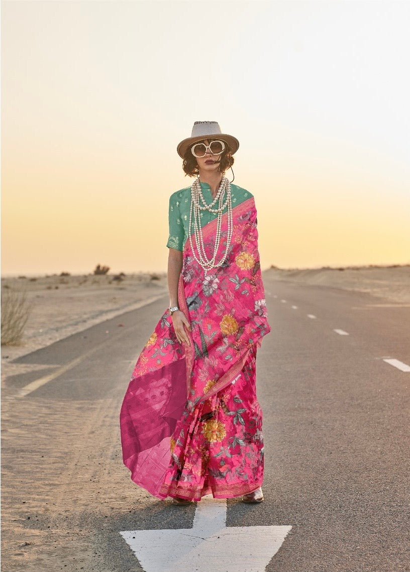 Printed Handwoven Tussar Silk Saree – Women’s Festive and Traditional Wear