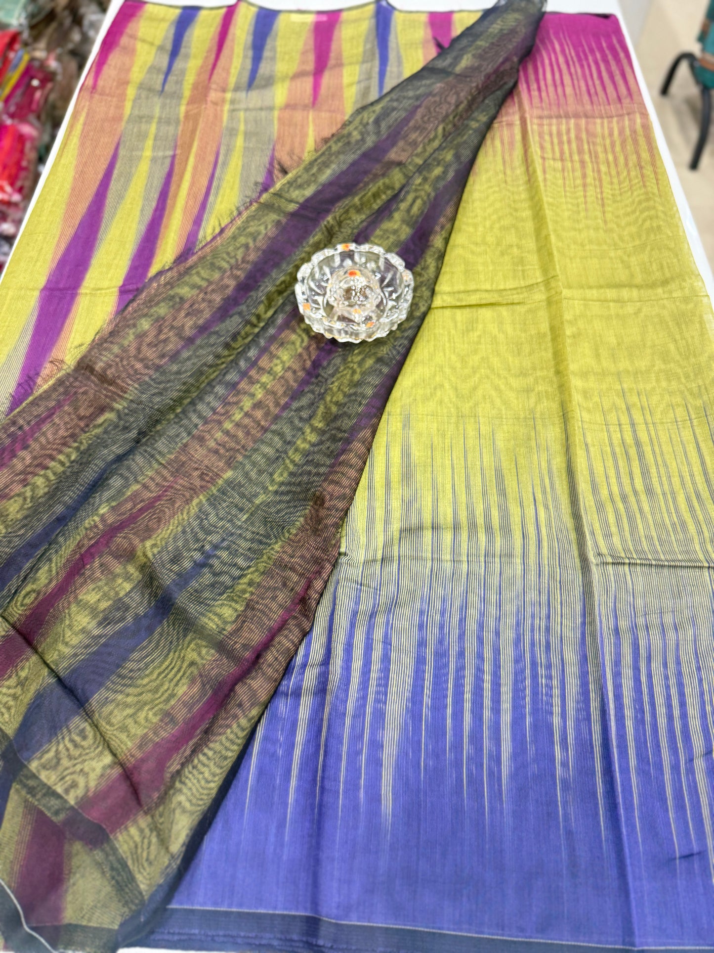 Ikat Kotki Cotton Silk Saree for Women with Matching Blouse Piece – Handwoven Traditional Design
