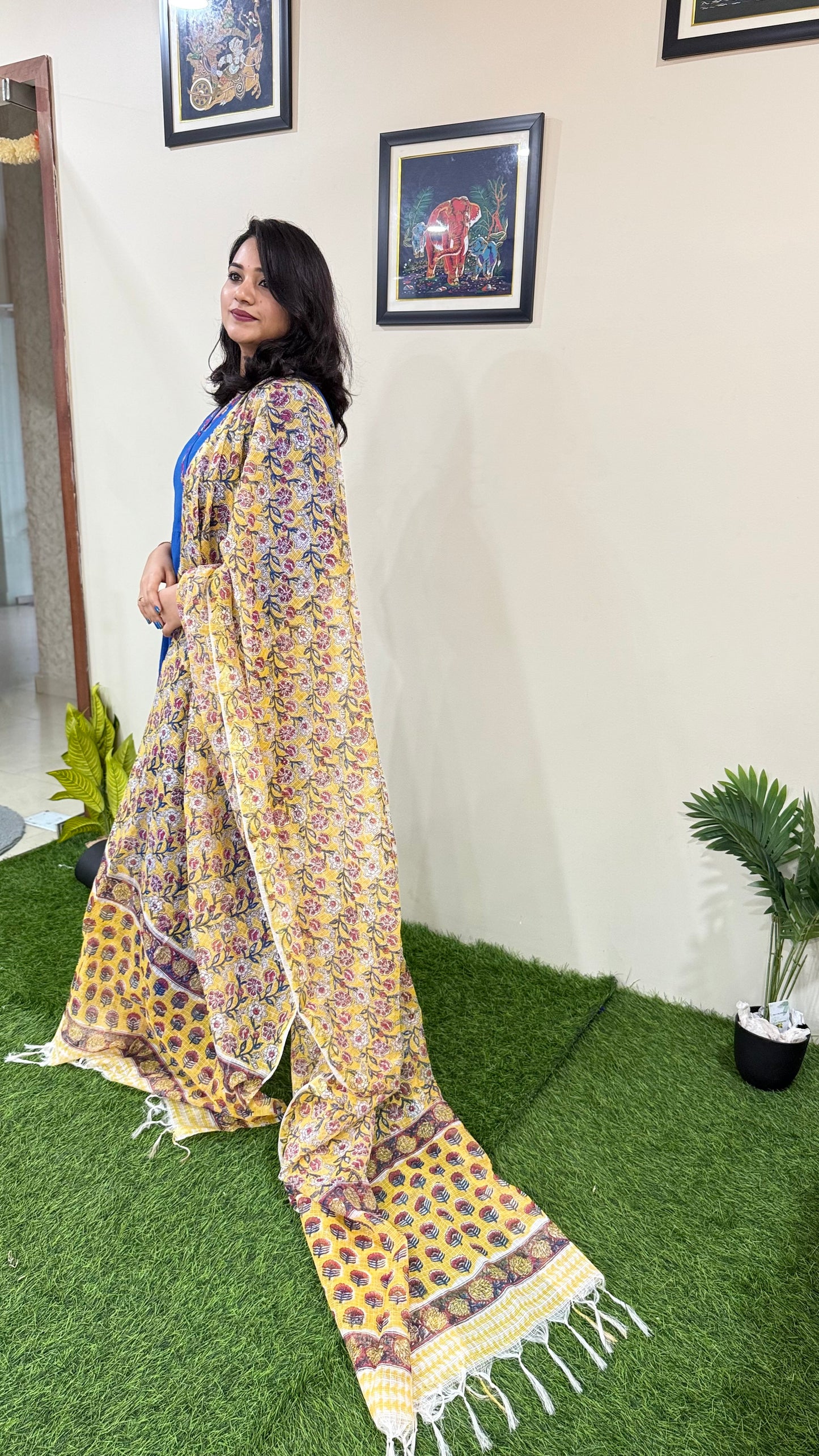 Women's Cotton Anarkali Suit Set with Kota Doriya Dupatta – Sizes 36 to 44