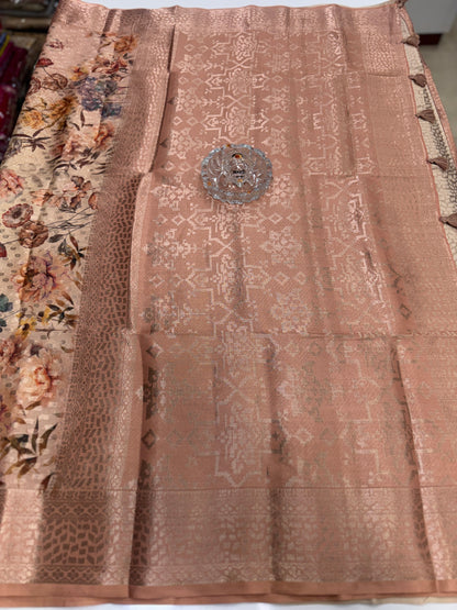 Georgette Silk Butti Saree with Rich Printed Pallu