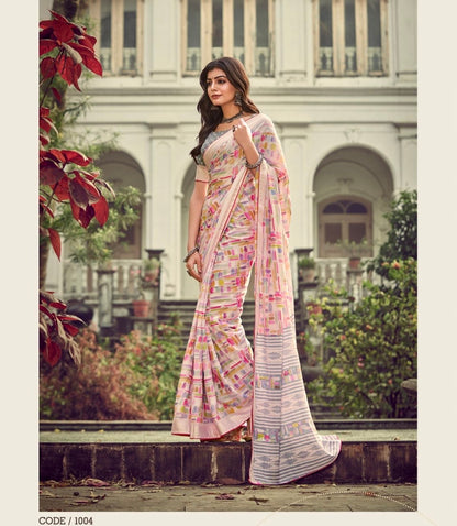 Women’s Pure Viscose Georgette Saree with Fancy Designer Blouse