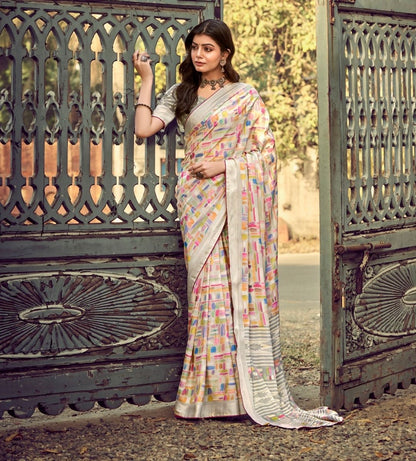 Women’s Pure Viscose Georgette Saree with Fancy Designer Blouse