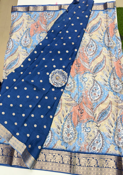 Printed H.O. Silk Saree with Floral and Paisley Design and Zari Border – Premium Festive Saree for Women