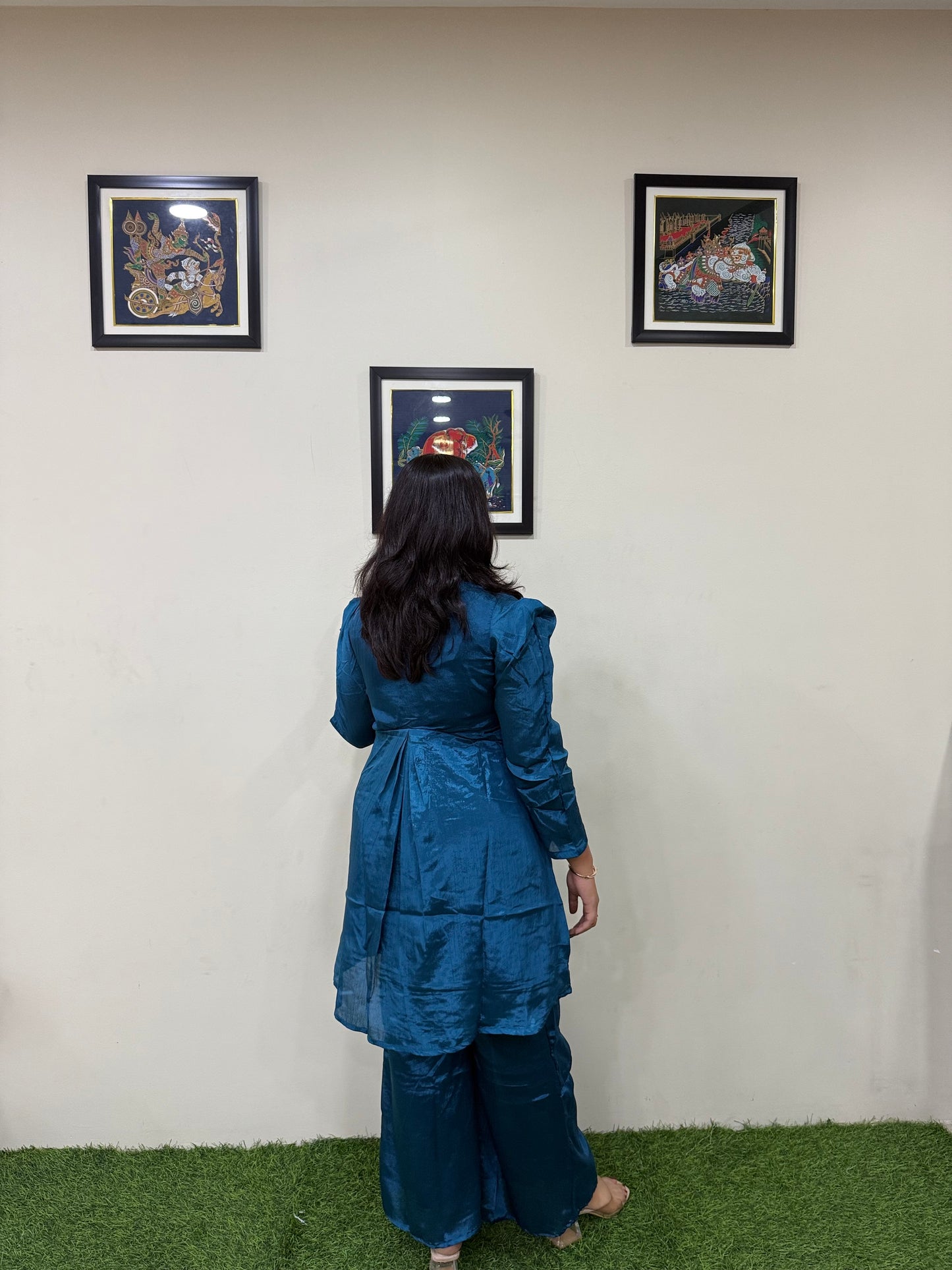 Women's Pure Chinnon 2-Piece Co-ord Set with Lining for Wedding and Festive Wear