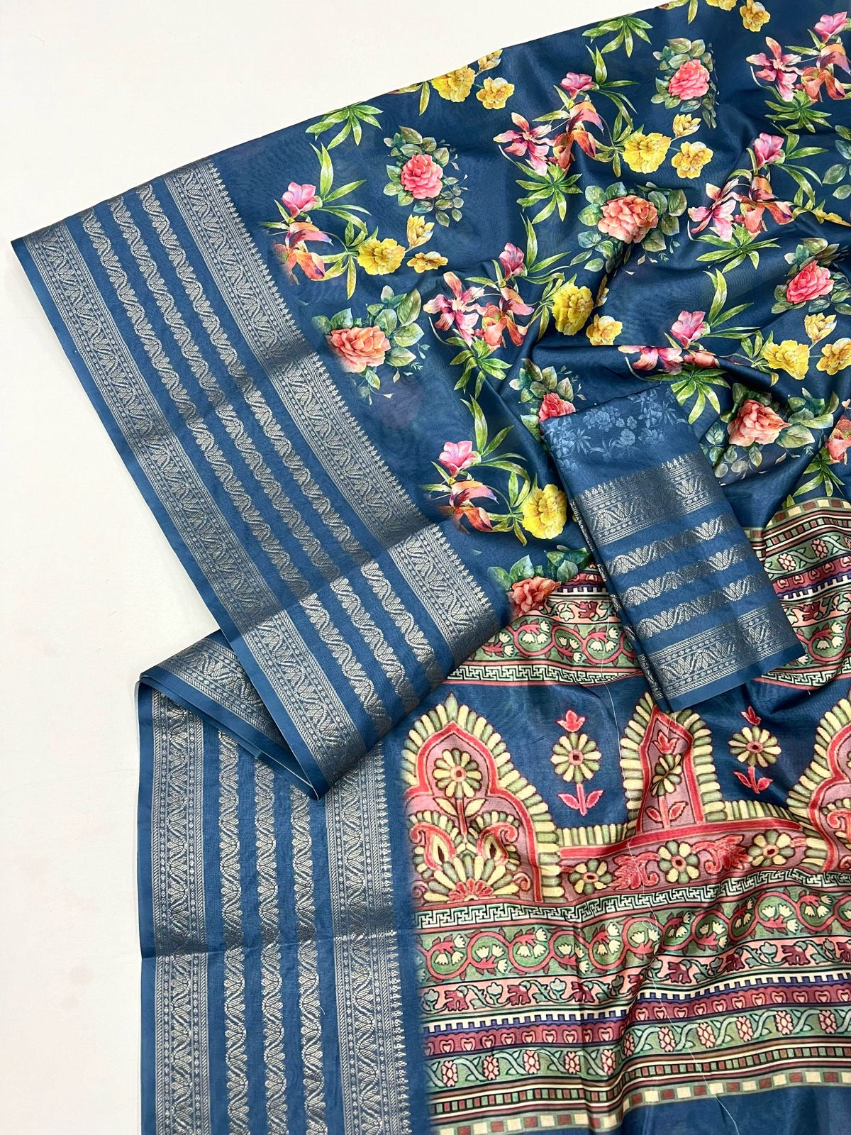 Floral elegance Dola Silk Sarees