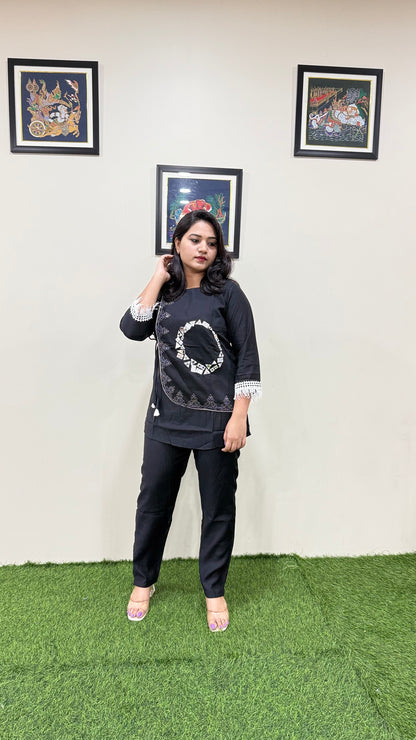 Women's Viscose Latex Co-ord Set in Trendy Solid Design – Sizes XL to 3XL