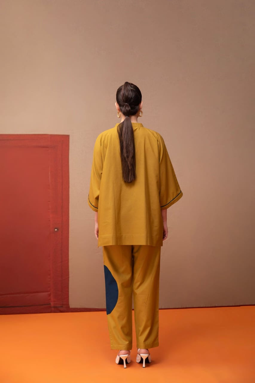 Cotton Applique Co-Ord Set for Women with Fish Button Detailing – Artistic Ethnic Wear (M to XXL)