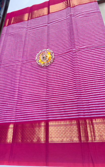 Chettinad Pure Cotton Saree with Zari Border – 80 Count, 20 Colours, 5.5m Length