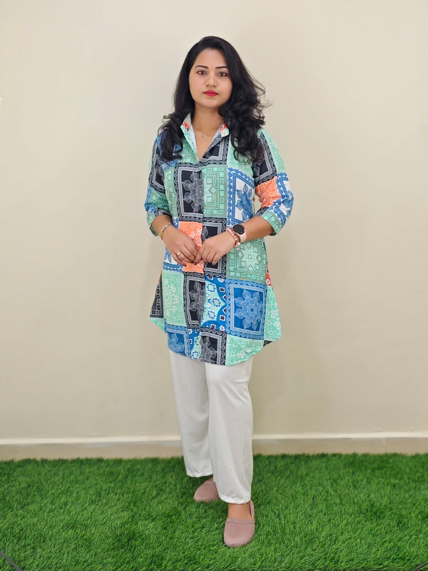 Printed Rayon Short Kurti with Stretchable Lycra Plazzo Set for Women – Digital Print, M to XXL