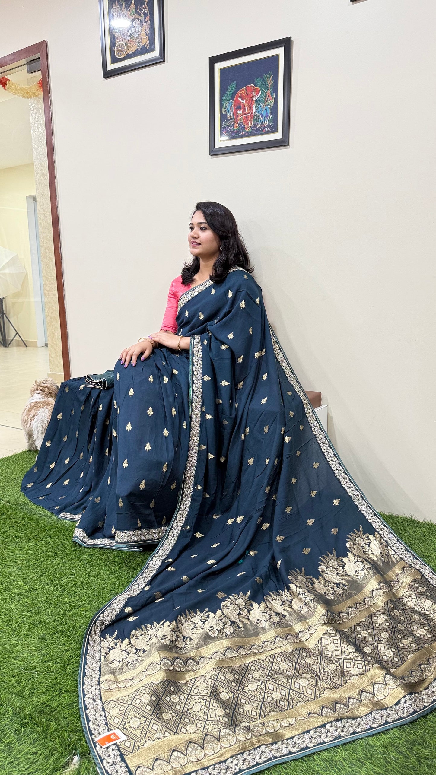 Pure Viscose Silk Designer Saree with Unstitched Blouse for Festive and Wedding Wear