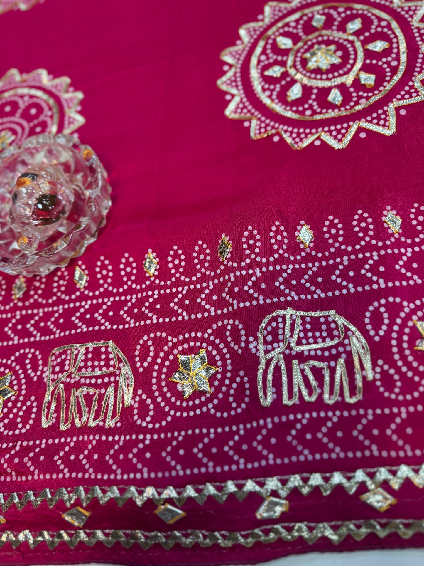 Pure Modal Silk Saree with Embroidered Border and Matching Blouse