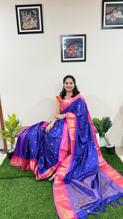 Cotton Silk Saree with Jacquard Border and Rich Pallu – With Contrast Blouse Piece for Women