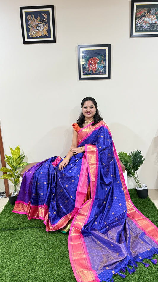 Cotton Silk Saree with Jacquard Border and Rich Pallu – With Contrast Blouse Piece for Women