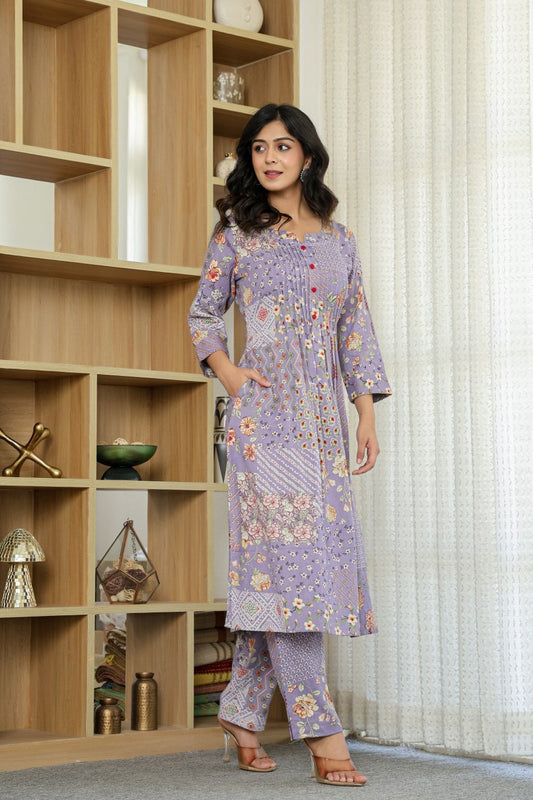 Premium Cotton Kurta Pant Set for Women with Elegant Detailing Work