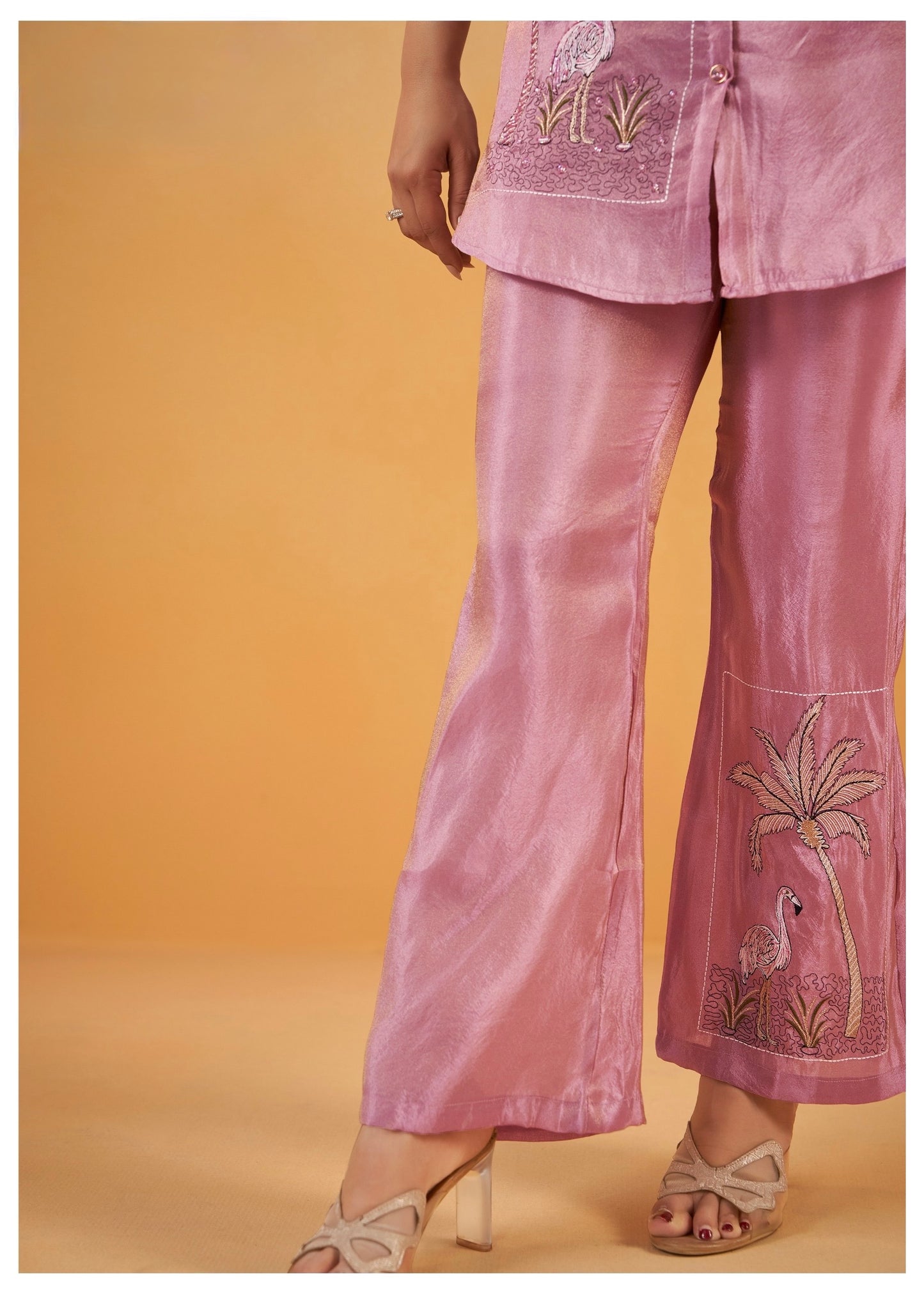 Women's Viscose Silk Co-ord Set with Elegant Work