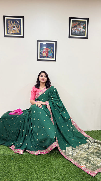 Pure Viscose Silk Designer Saree with Unstitched Blouse for Festive and Wedding Wear