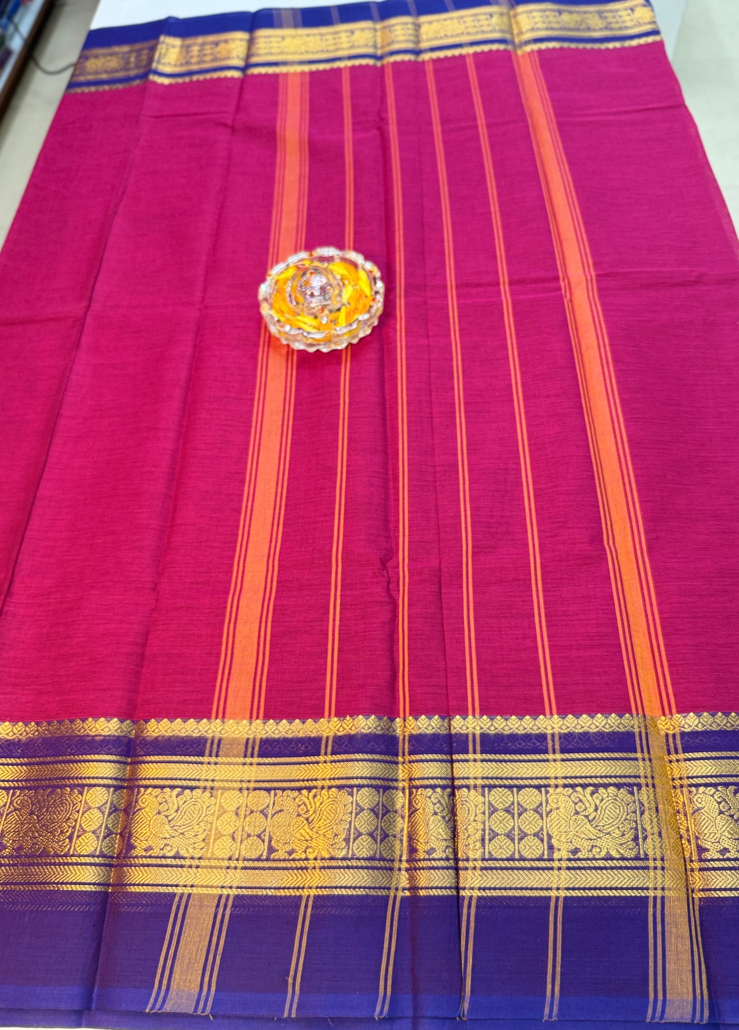 Chettinad Pure Cotton Saree with Zari Border – 80 Count, 20 Colours, 5.5m Length