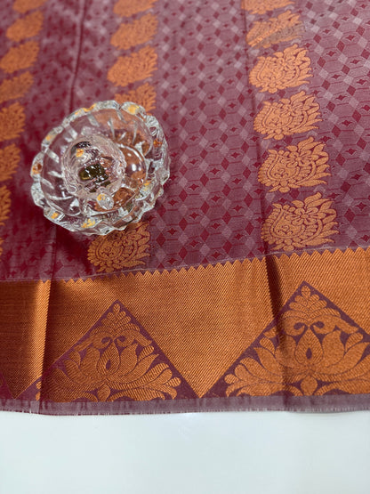 Butti Embossed Soft Silk Saree with Rich Pallu and Matching Blouse – Festive & Wedding Wear for Women