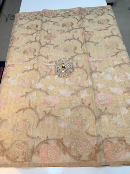 Jamdhani Cotton Saree with Zari Weave and Tassel Pallu – Pastel Festive Wear