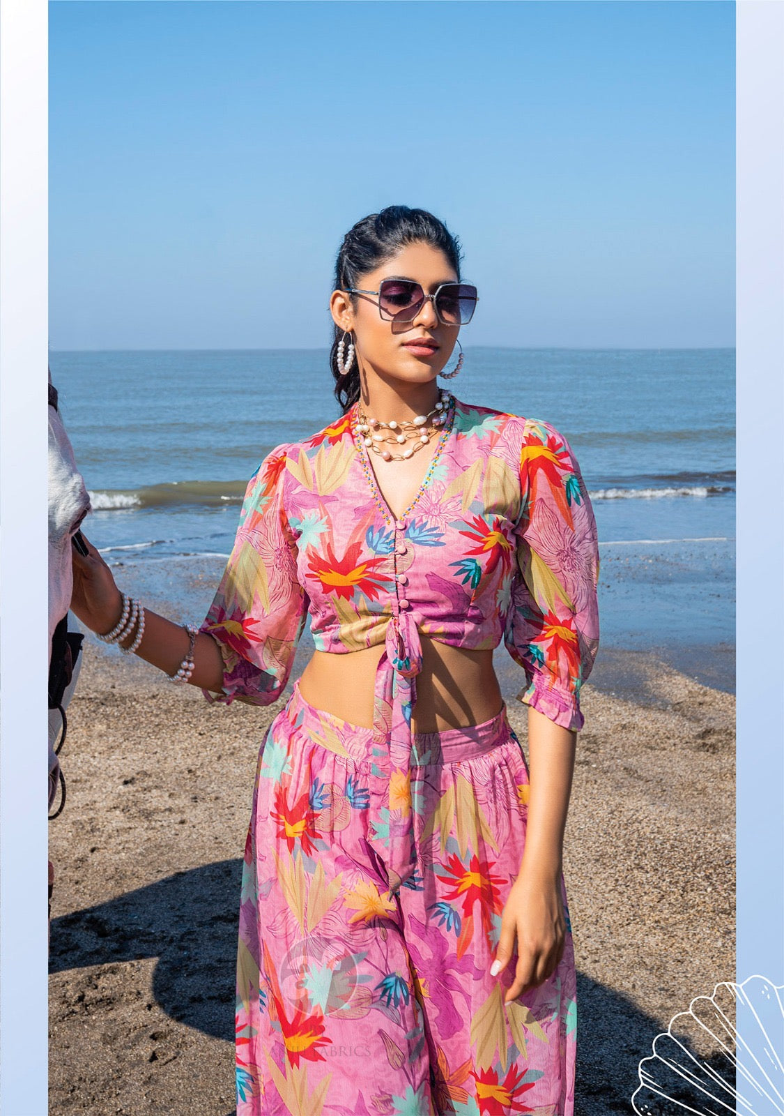 Viscose Chiffon Digital Printed Crop Top with Palazzo – Designer Summer Wear – Sizes S to XL