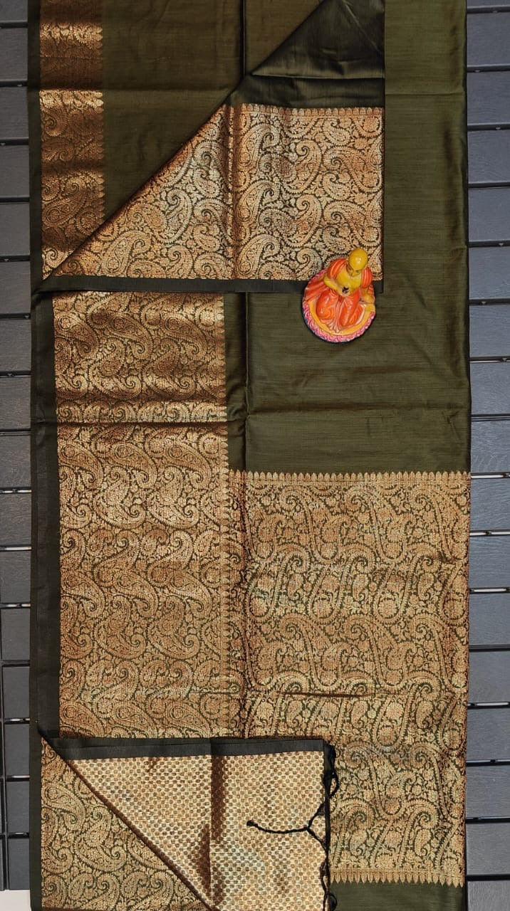 Pure Muga Cotton Mohapar Saree with Brocade Blouse Piece for Women – Soft Draping Fabric