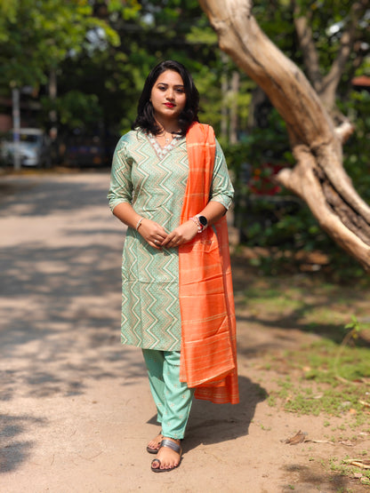 Heavy Rayon Printed Kurta Pant Dupatta Suit Set with Sequence and Embroidery – Women’s L to XXL