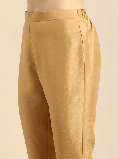 Green Poly Silk Solid Kurta with Pant Set for Women – Elegant Daily and Festive Wear